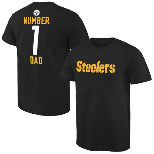 NFL Men's Pittsburgh Steelers Pro Line Black Number 1 Dad T-Shirt